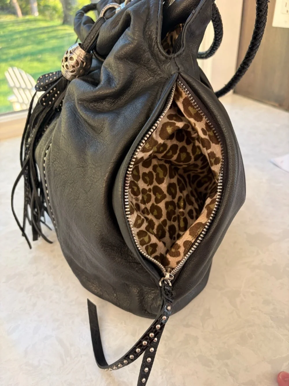 Studded Brighton Hobo Bag